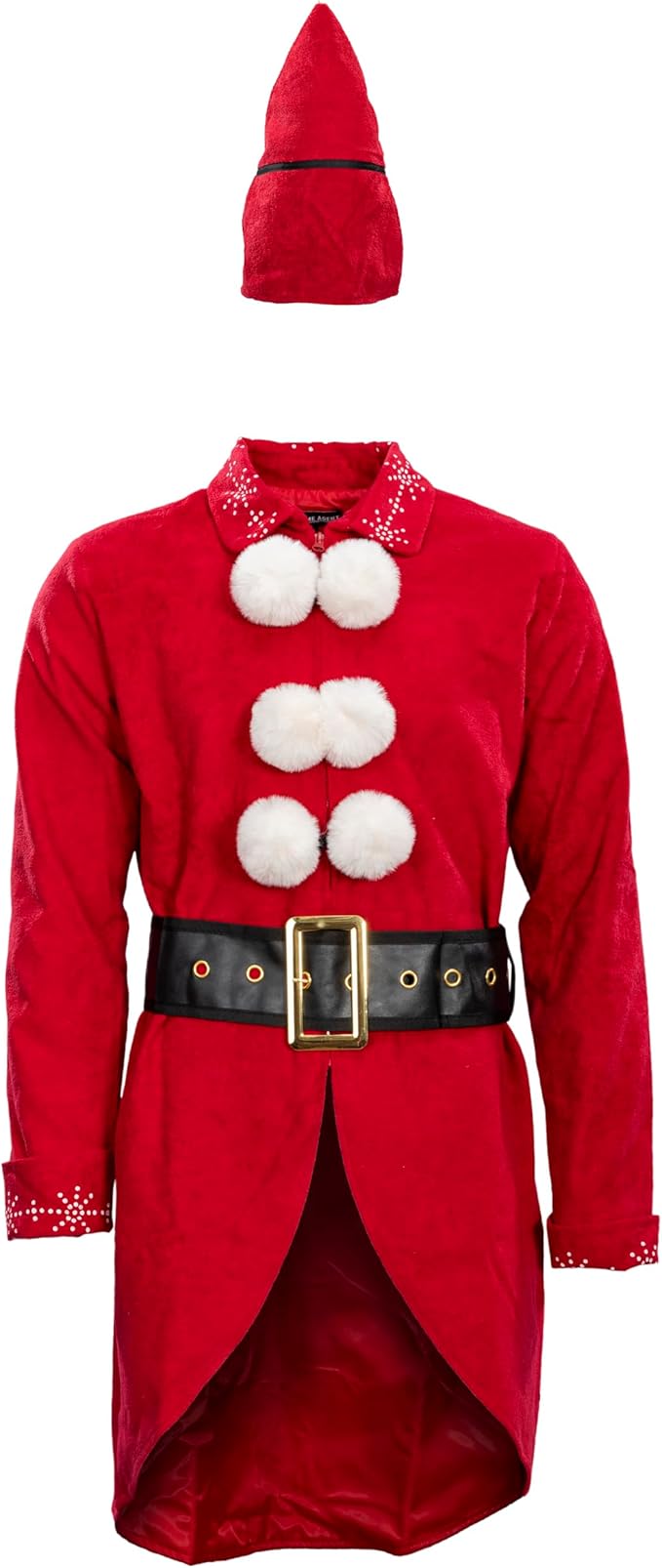 Ming Ming Elf Christmas Holiday Season Suit Adult Halloween Costume Cosplay Set with Jacket, Belt and Hat