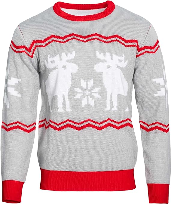 Snowflakes and Moose Ugly Christmas Sweater