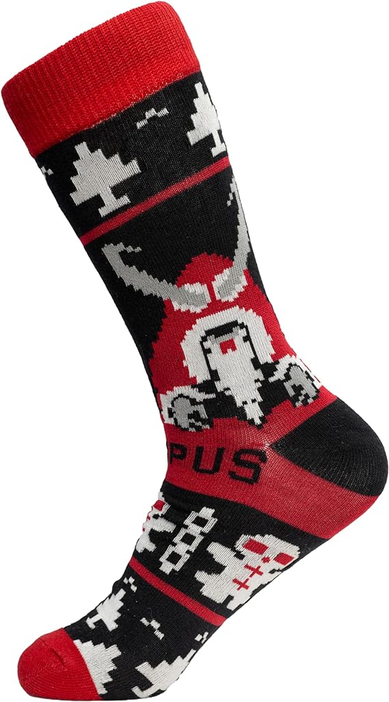 Krampus Holiday Cheer Festive Patterns Novelty Ugly Christmas Socks