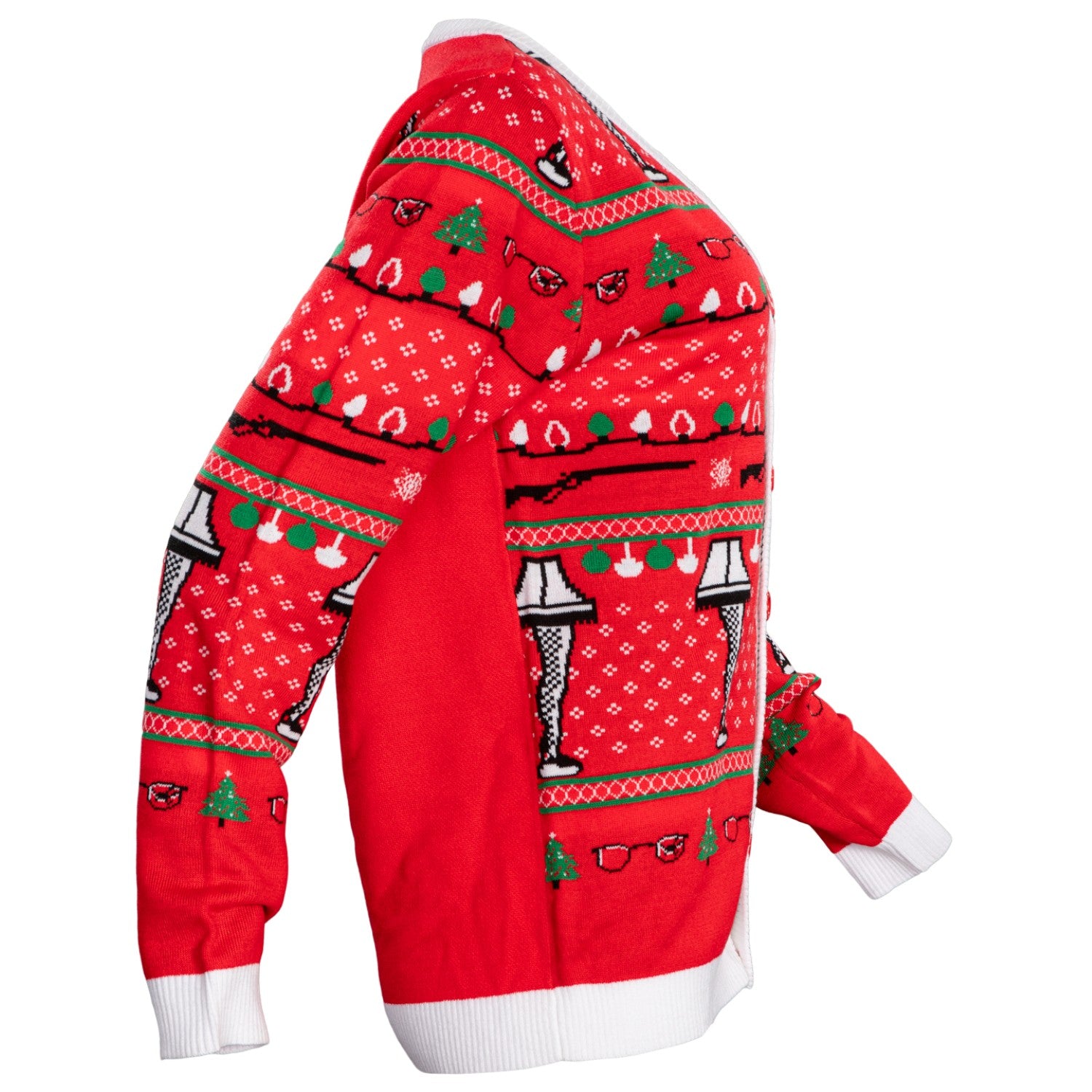 A Christmas Story Leg Lamp Button Up Cardigan Ugly Holiday Sweater