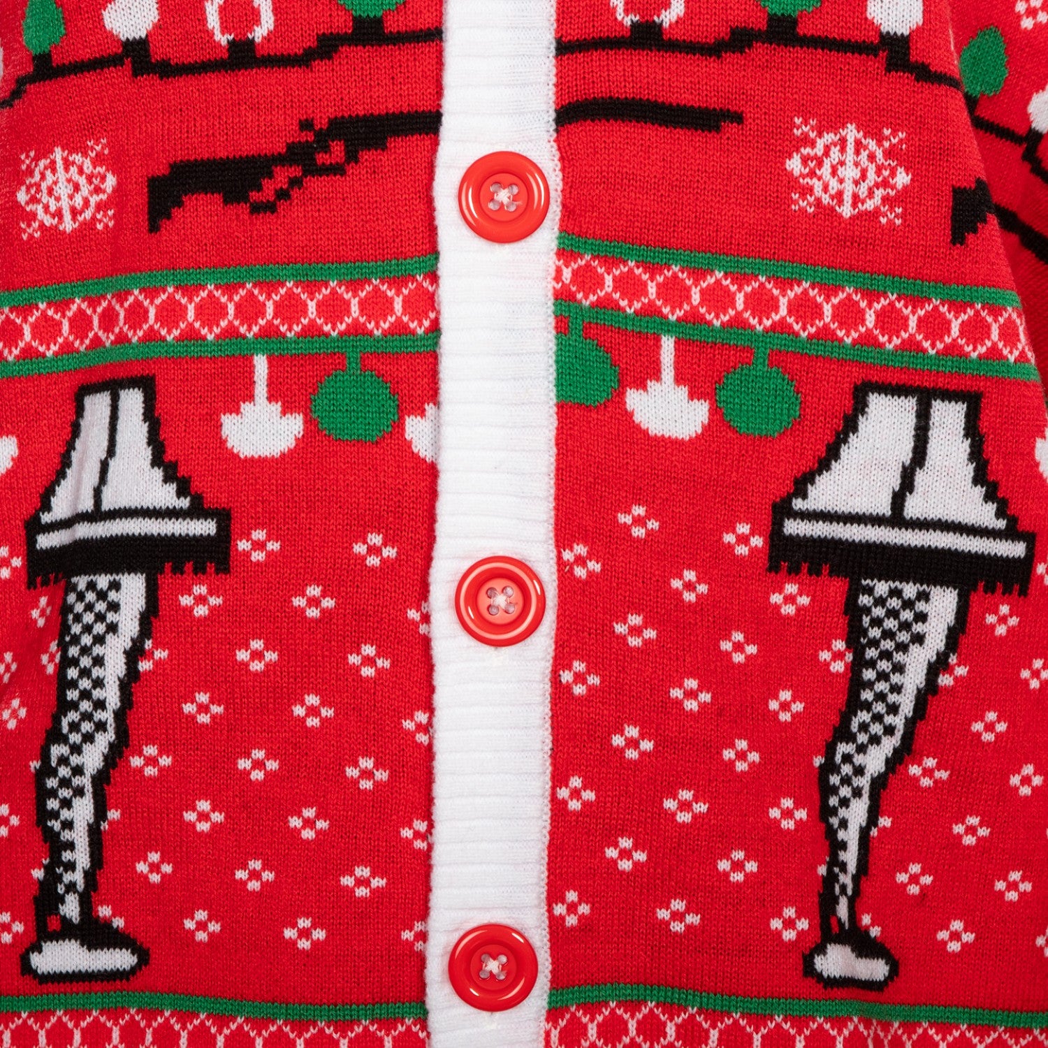 A Christmas Story Leg Lamp Button Up Cardigan Ugly Holiday Sweater