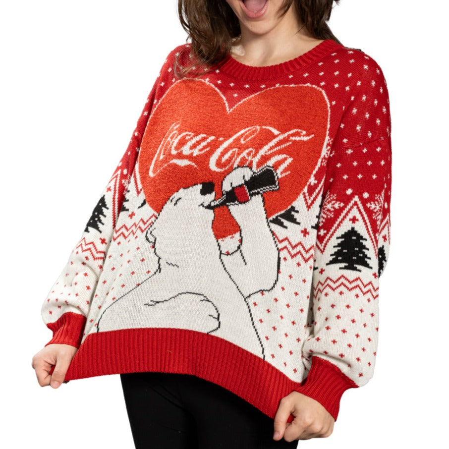 Women's Coca-Cola Polar Bear Love Ugly Christmas Sweater
