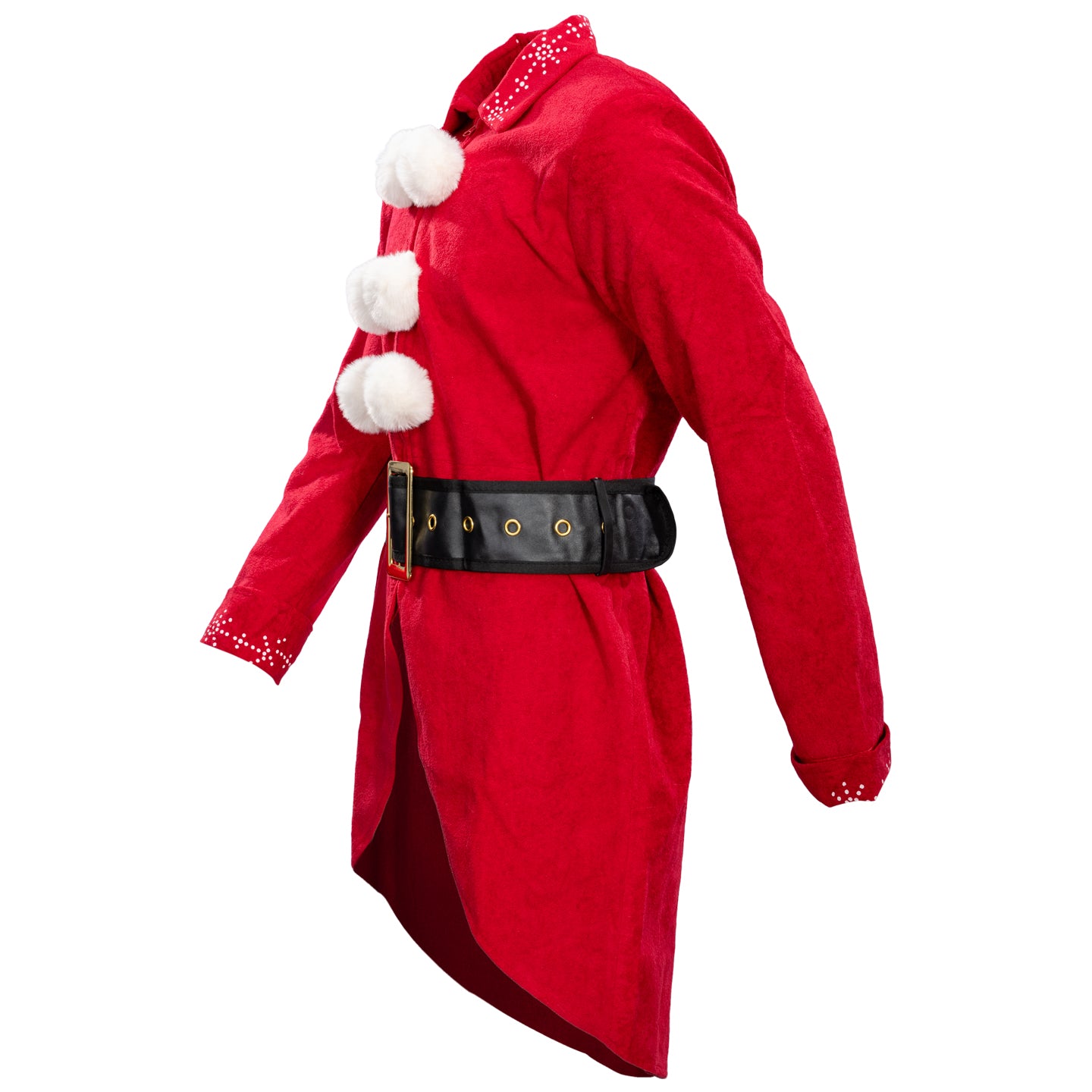 Ming Ming Elf Christmas Holiday Season Suit Adult Halloween Costume Cosplay Set with Jacket, Belt and Hat