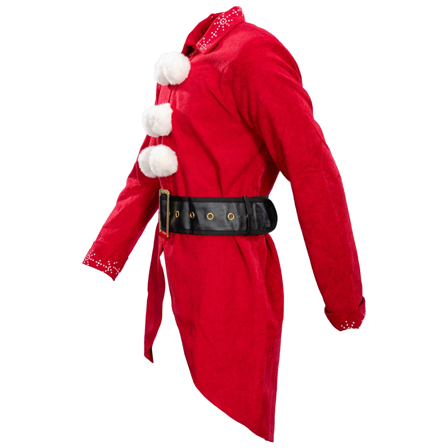 Ming Ming Elf Christmas Holiday Season Suit Adult Halloween Costume Cosplay Set with Jacket, Belt and Hat
