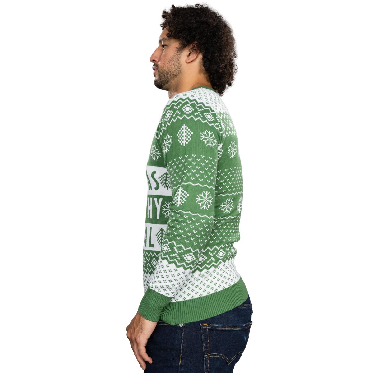 Filthy Animal Adult Unisex Ugly Christmas Holiday Green Sweater
