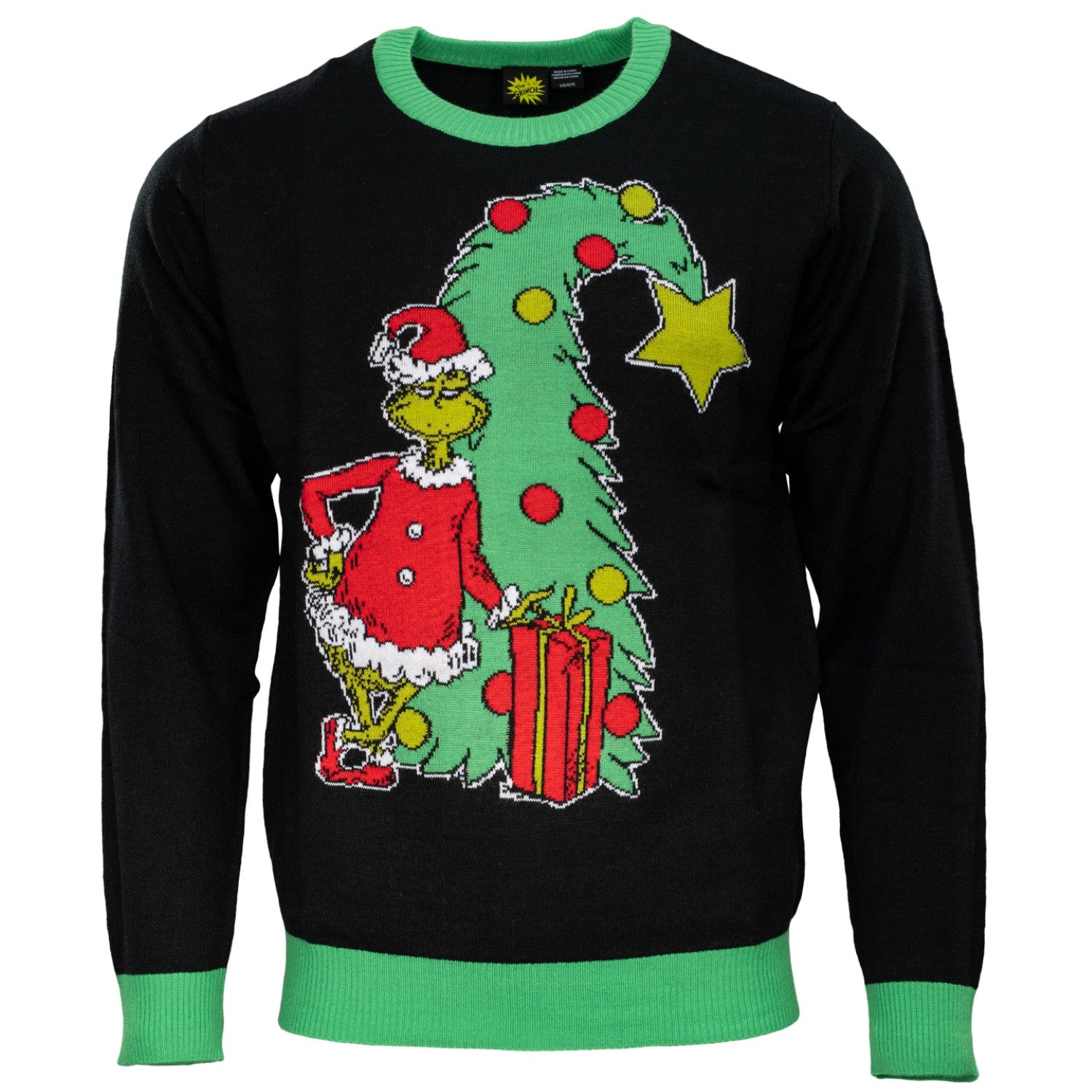 Officially Licensed Grinch Xmas Tree Adult Unisex Ugly Christmas Sweater