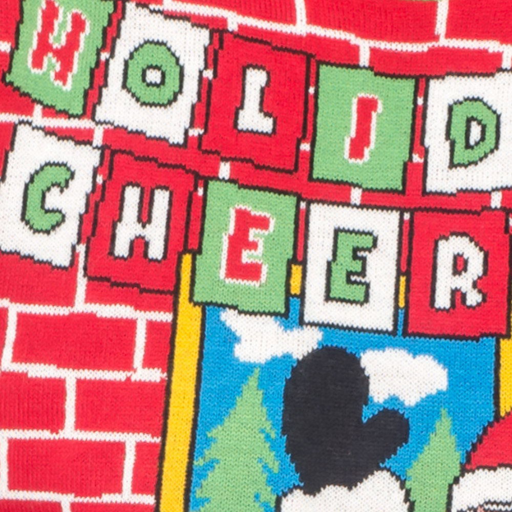 Holiday Cheers! Santa with Beer Holder Stocking Ugly Christmas Sweater