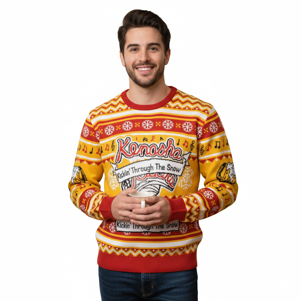 Kenosha Kickers Band Logo Ugly Christmas Sweater