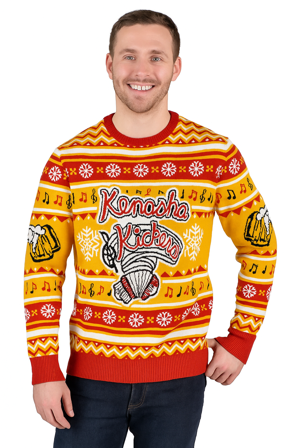 Kenosha Kickers Band Logo Ugly Christmas Sweater