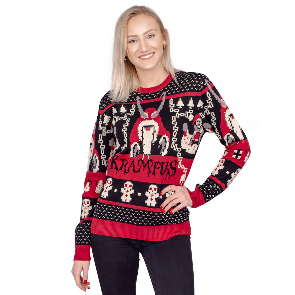 Women's Krampus Knit Ugly Christmas Sweater