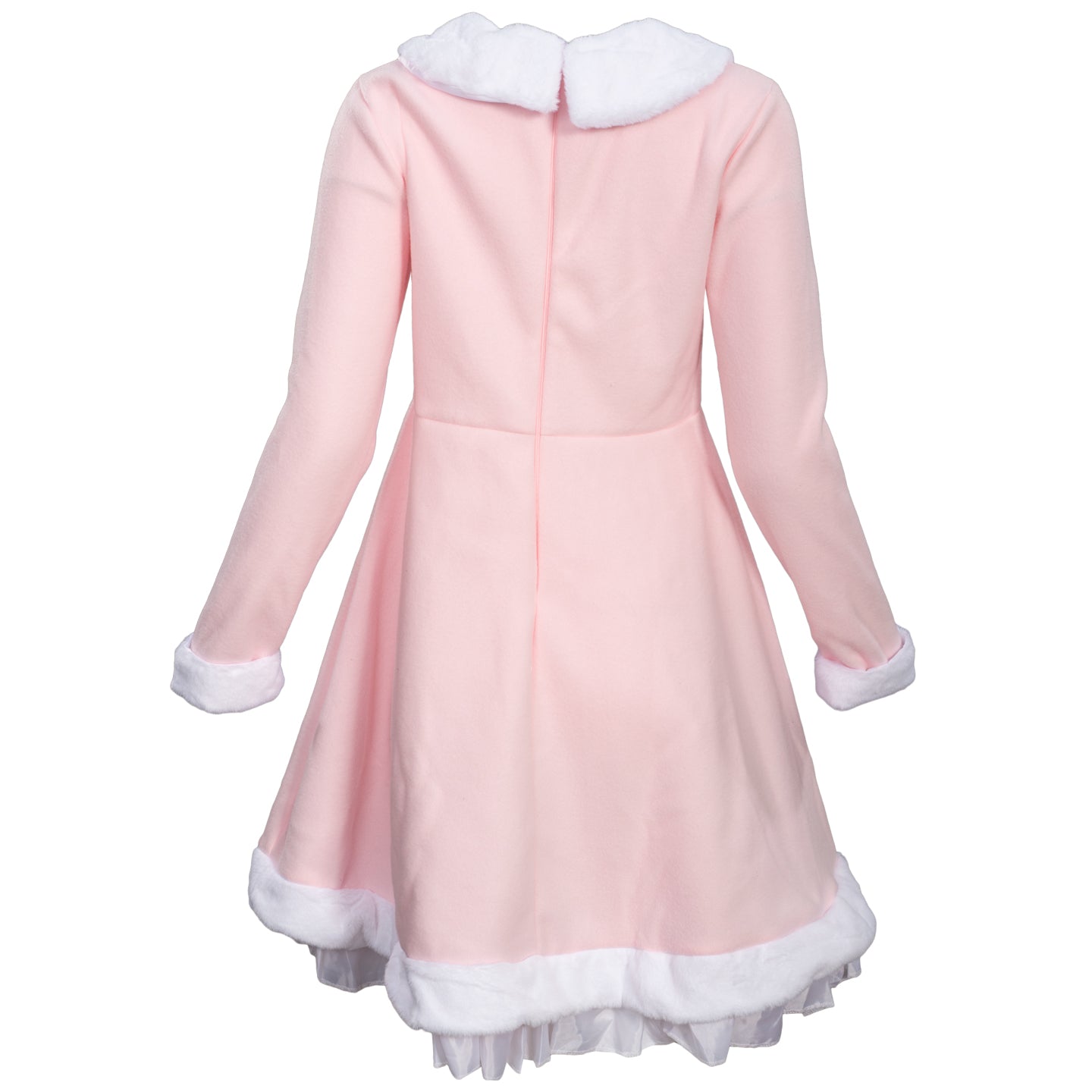 Mrs. Elf Christmas Halloween Costume Adults Holiday Pink Dress, Red Belt & Hat Festive Women’s Elf Outfit