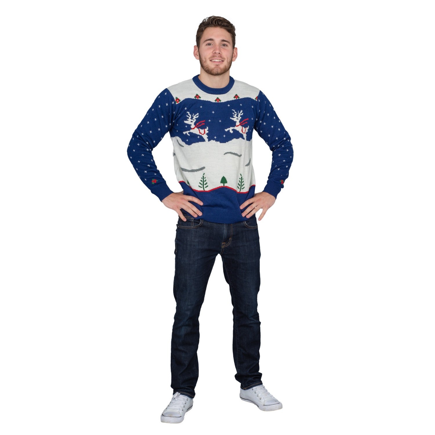 Step Brothers Movie Adult Unisex Prancing Reindeer Ugly Christmas Sweater