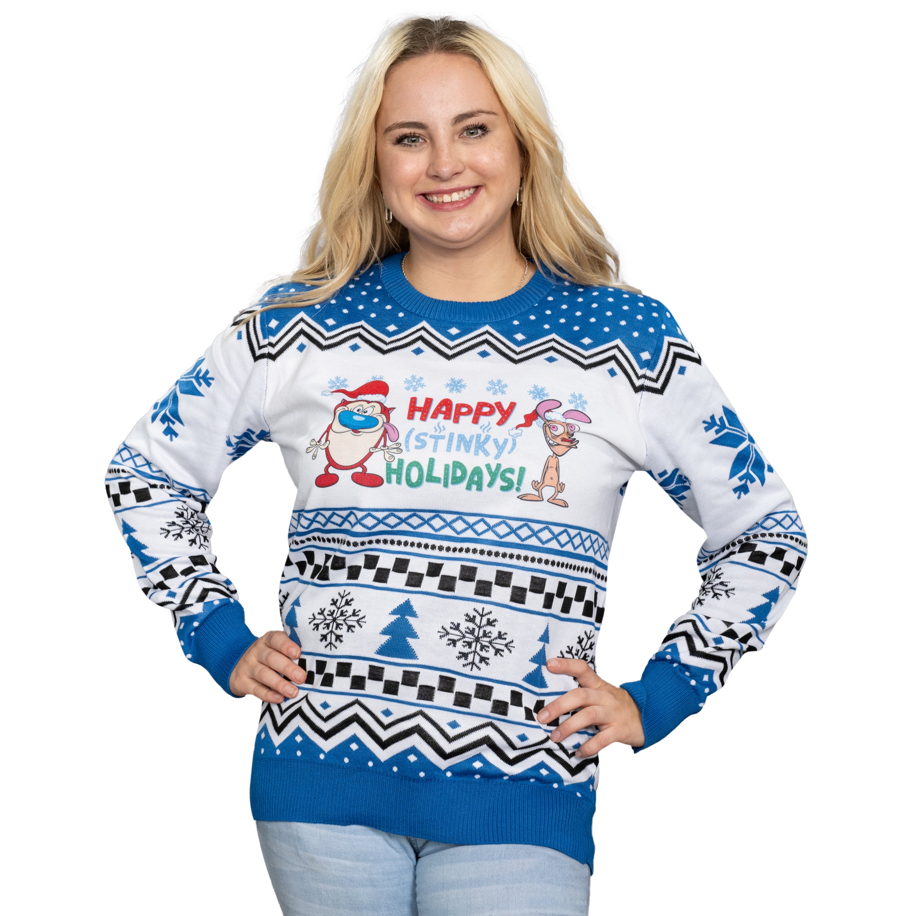 Ren & Stimpy "Happy (Stinky) Holidays" Ugly Christmas Sweater