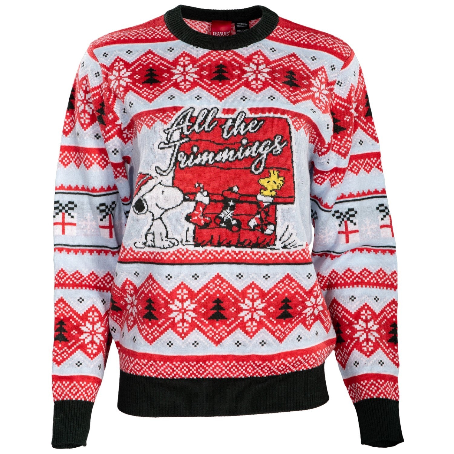 Peanuts House All the Trimmings Adult Unisex Ugly Christmas Sweater