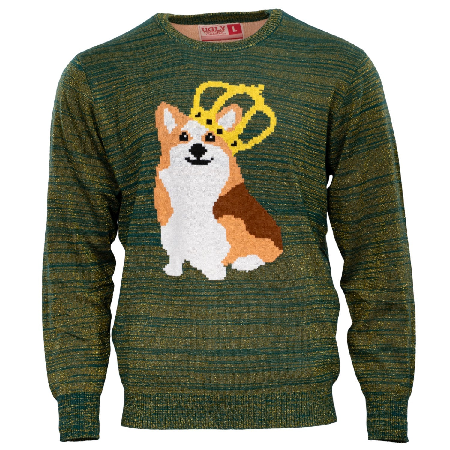 Queen Corgi Dog Lovers Adult Unisex Knitted Xmas Ugly Christmas Sweater