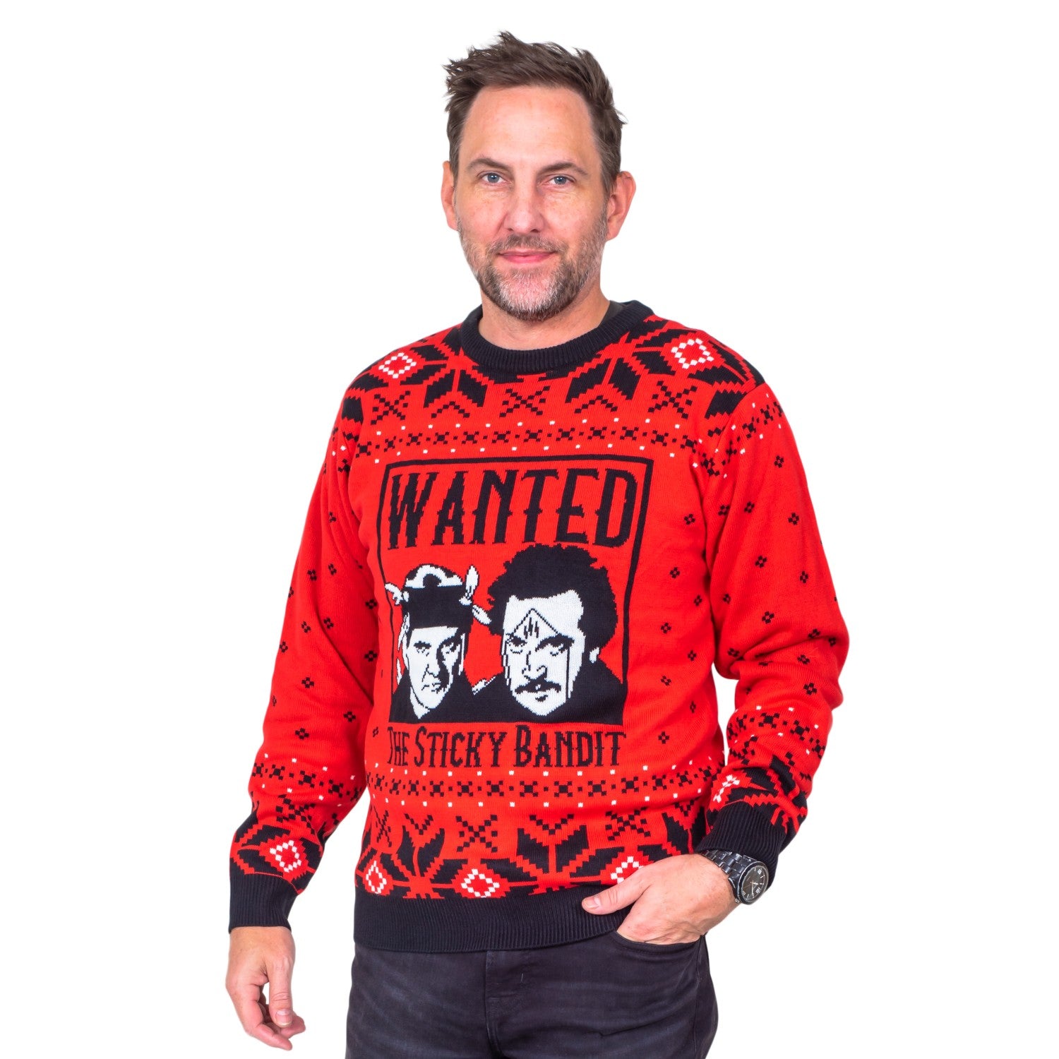 Sticky Bandits 1980s Funny Adult Unisex Holiday Ugly Christmas Sweater