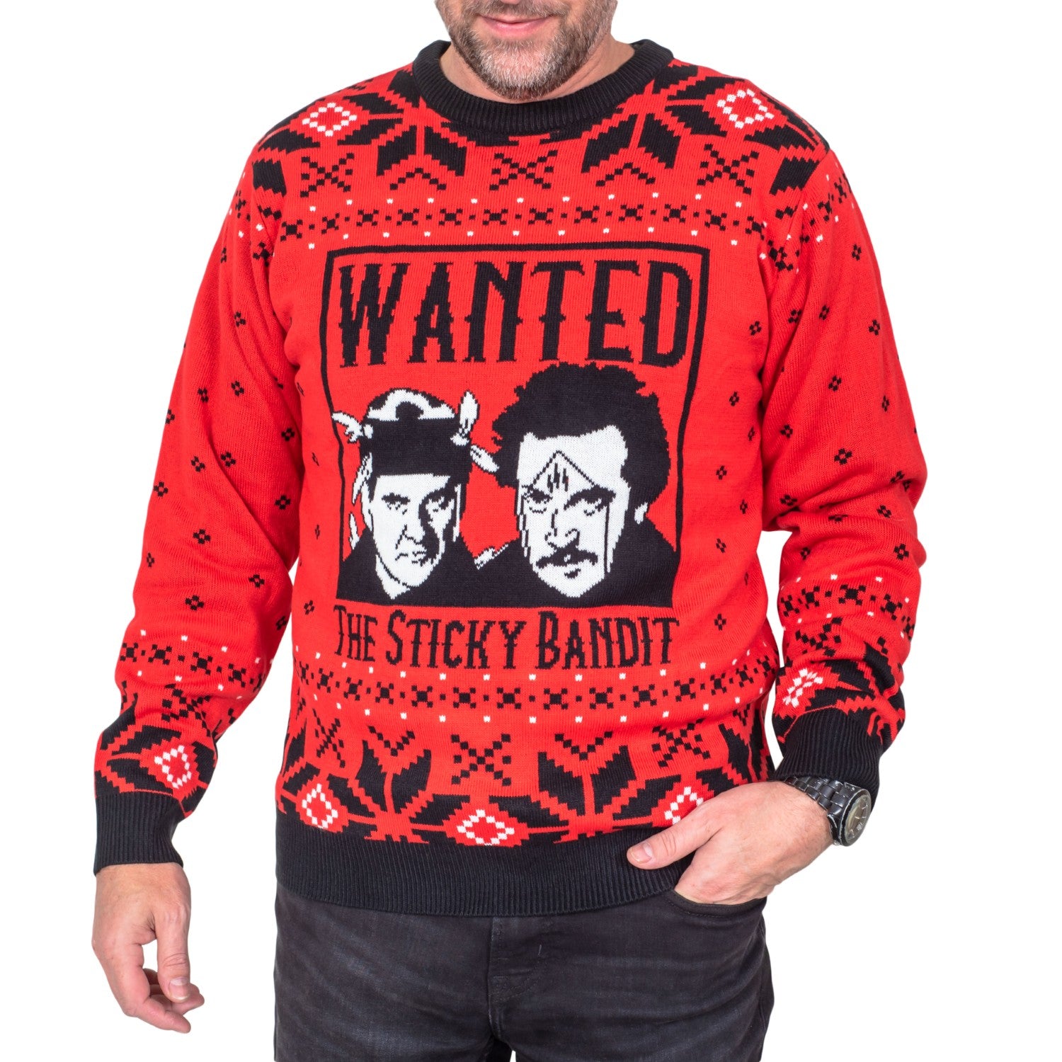 Sticky Bandits 1980s Funny Adult Unisex Holiday Ugly Christmas Sweater