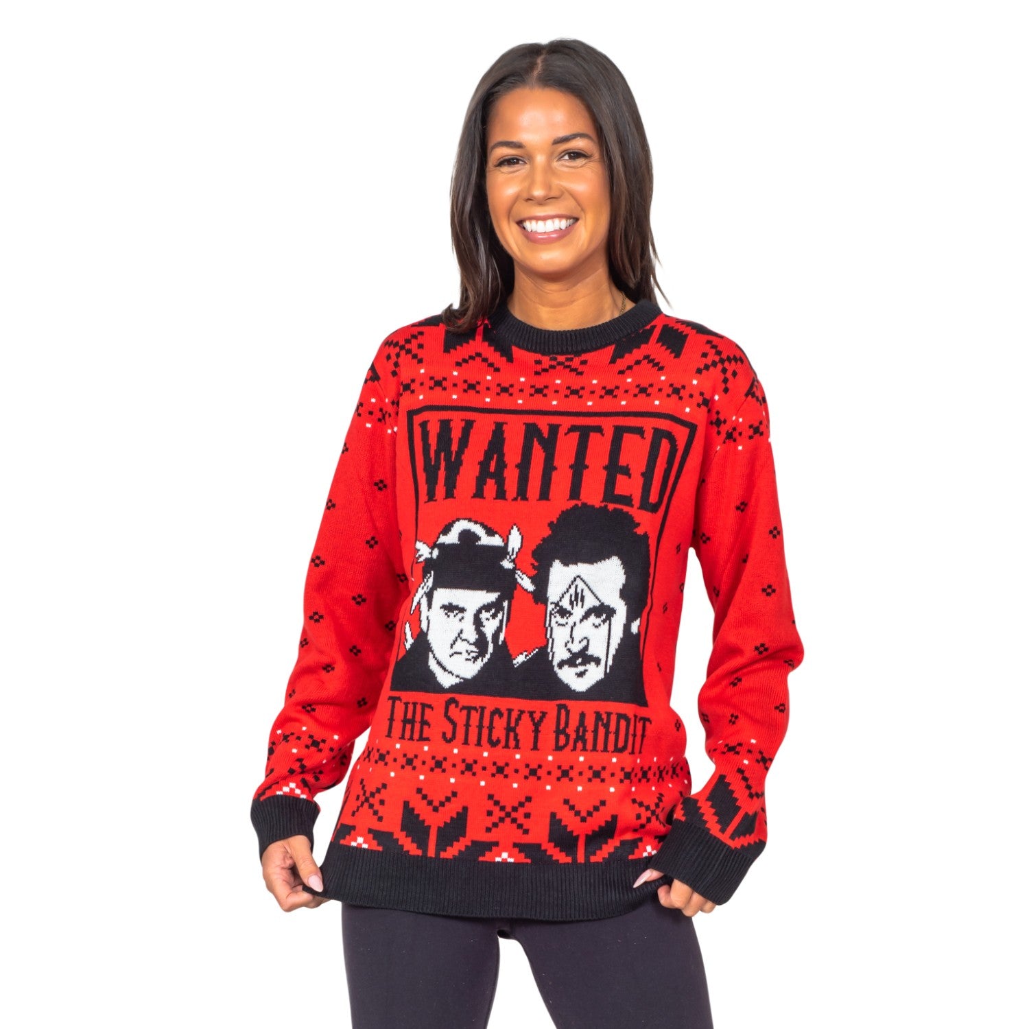 Sticky Bandits 1980s Funny Adult Unisex Holiday Ugly Christmas Sweater