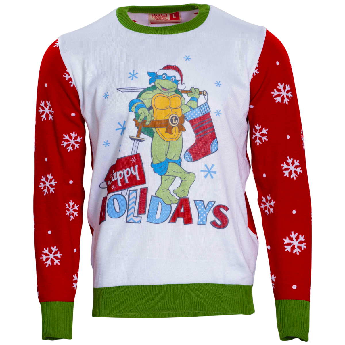 Leonardo Happy Holidays TMNT Christmas Sweater