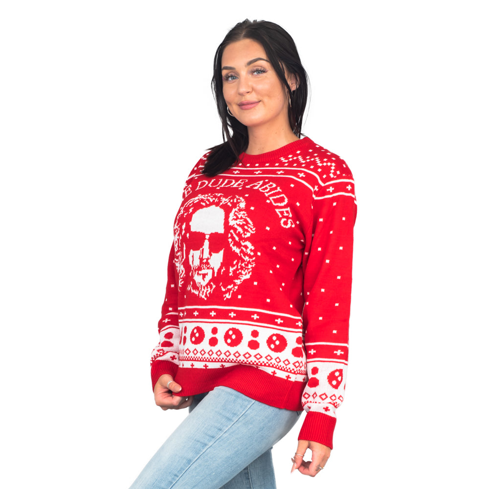 Women's The Big Lebowski The Dude Abides Ugly Christmas Sweater