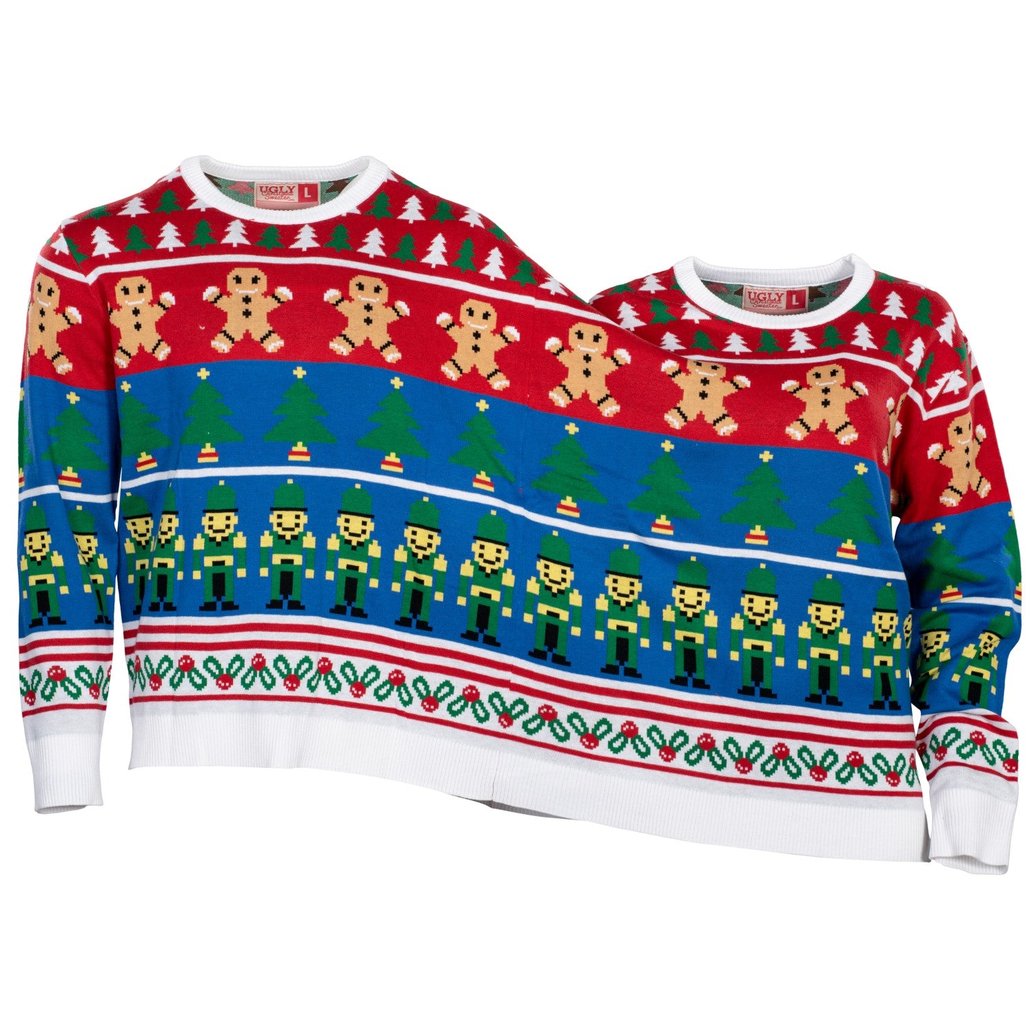 Two Person/Couples Adult Funny Ugly Christmas Sweater Costume M