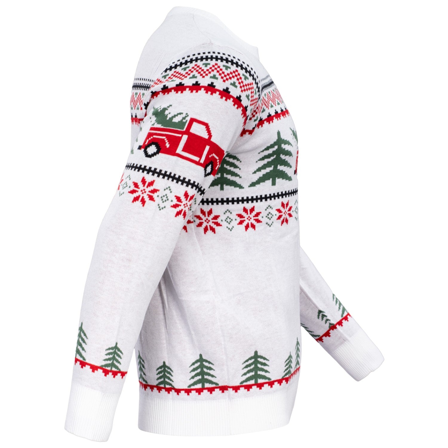 Ugly Christmas Unisex Arnold Truck and Trees Adult Holiday Knitted Sweater