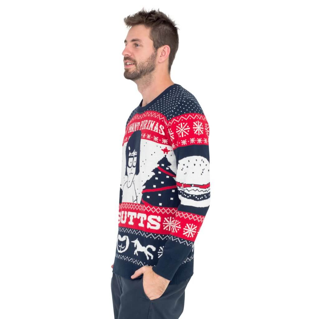 All I Want for Xmas is Butts – Tina from Bob’s Burgers Ugly Sweater Side
