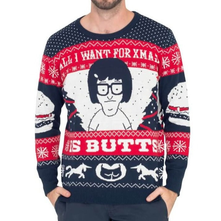 All I Want for Xmas is Butts – Tina from Bob’s Burgers Ugly Sweater