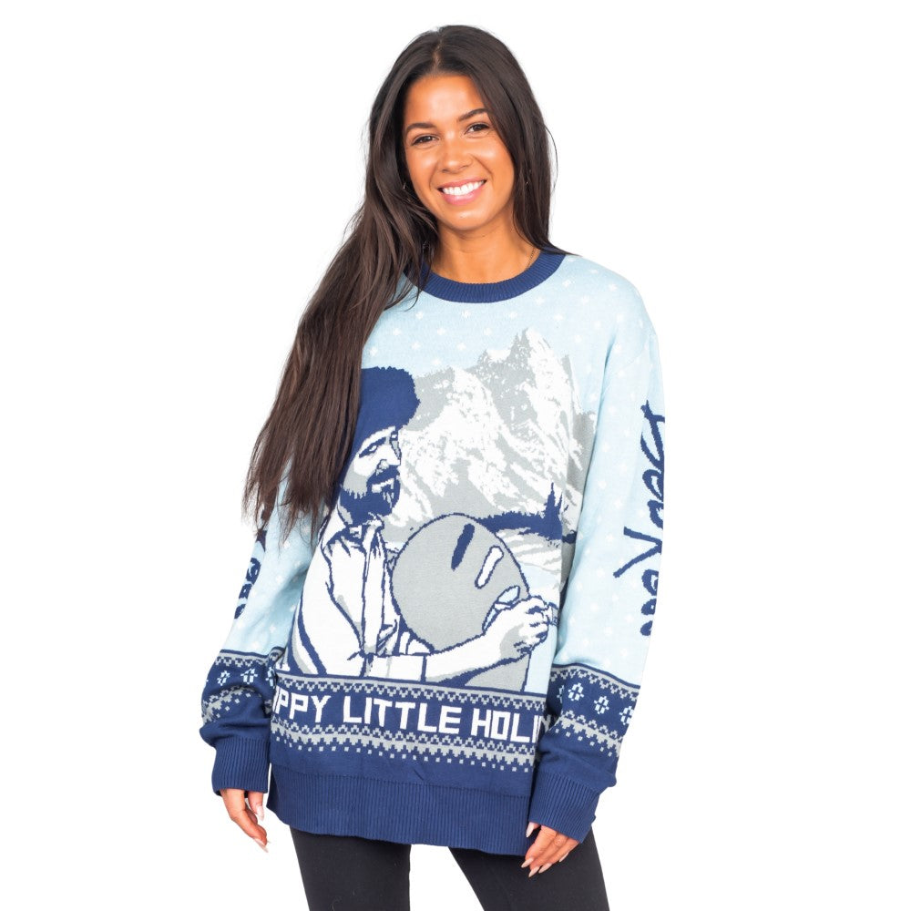 Bob Ross Happy Little Holidays Sweater