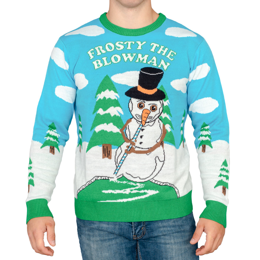 Frosty the Blowman Snowman Ugly Christmas Sweater