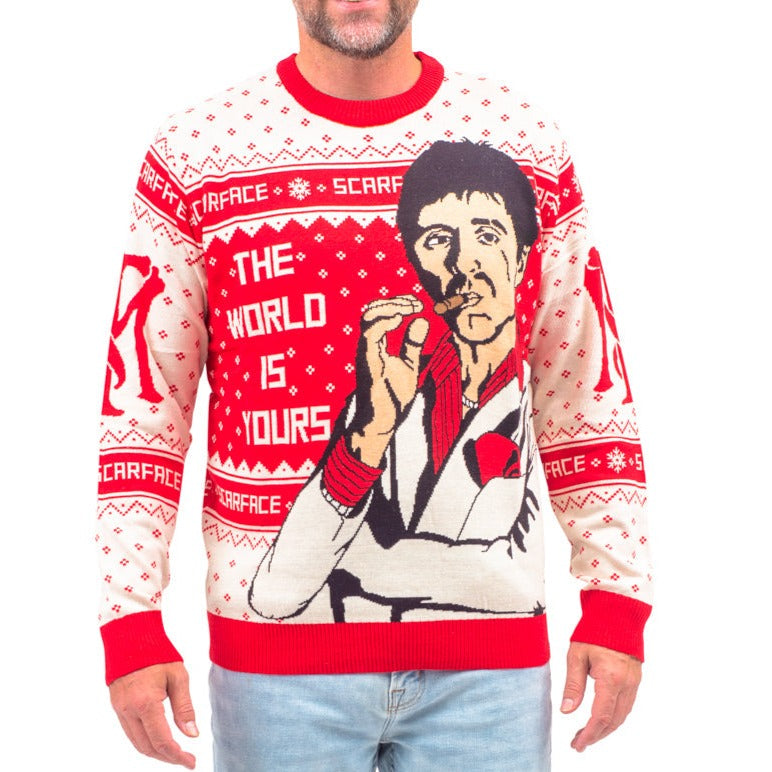 Scarface the World is Yours Tony Montana Ugly Christmas Sweater