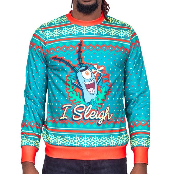Spongebob Squarepants I Sleigh ugly Christmas sweater