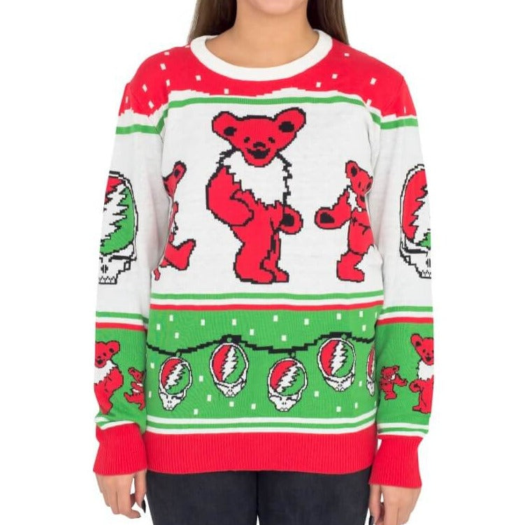Women’s Classic Grateful Dead Dancing Bears Ugly Christmas Sweater