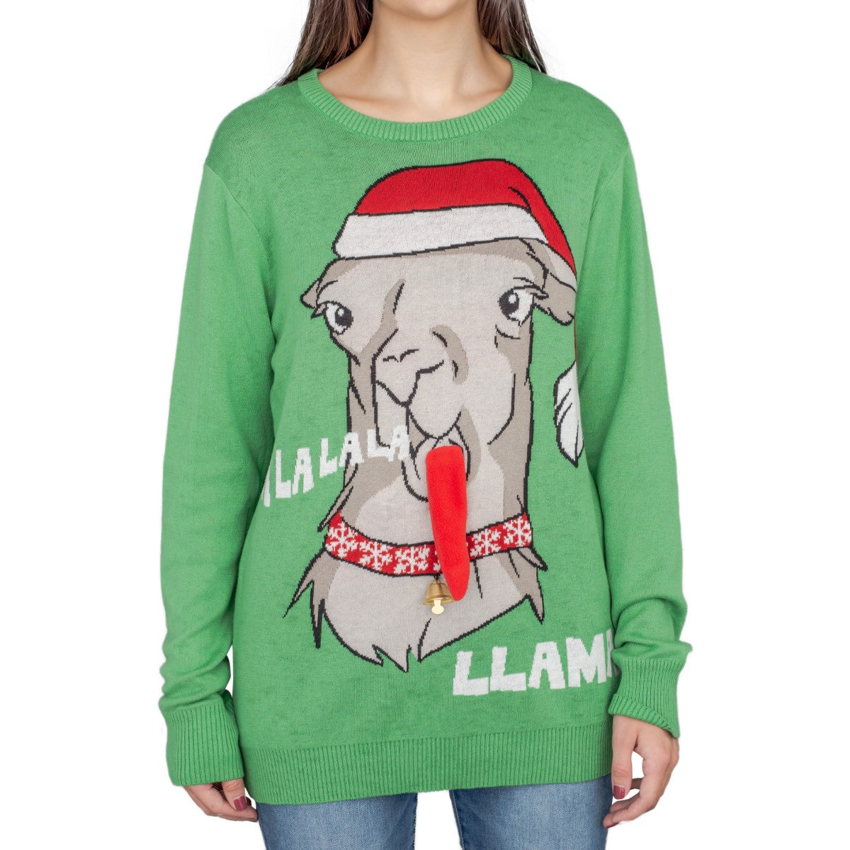 Women's Flappy Llama Animated Ugly Christmas Sweatshirt 3