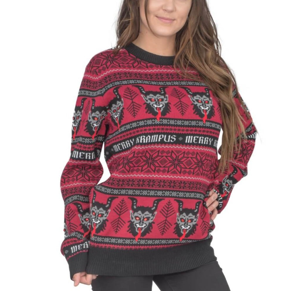 Women's Merry Krampus Adult Ugly Christmas Sweater - Main Image