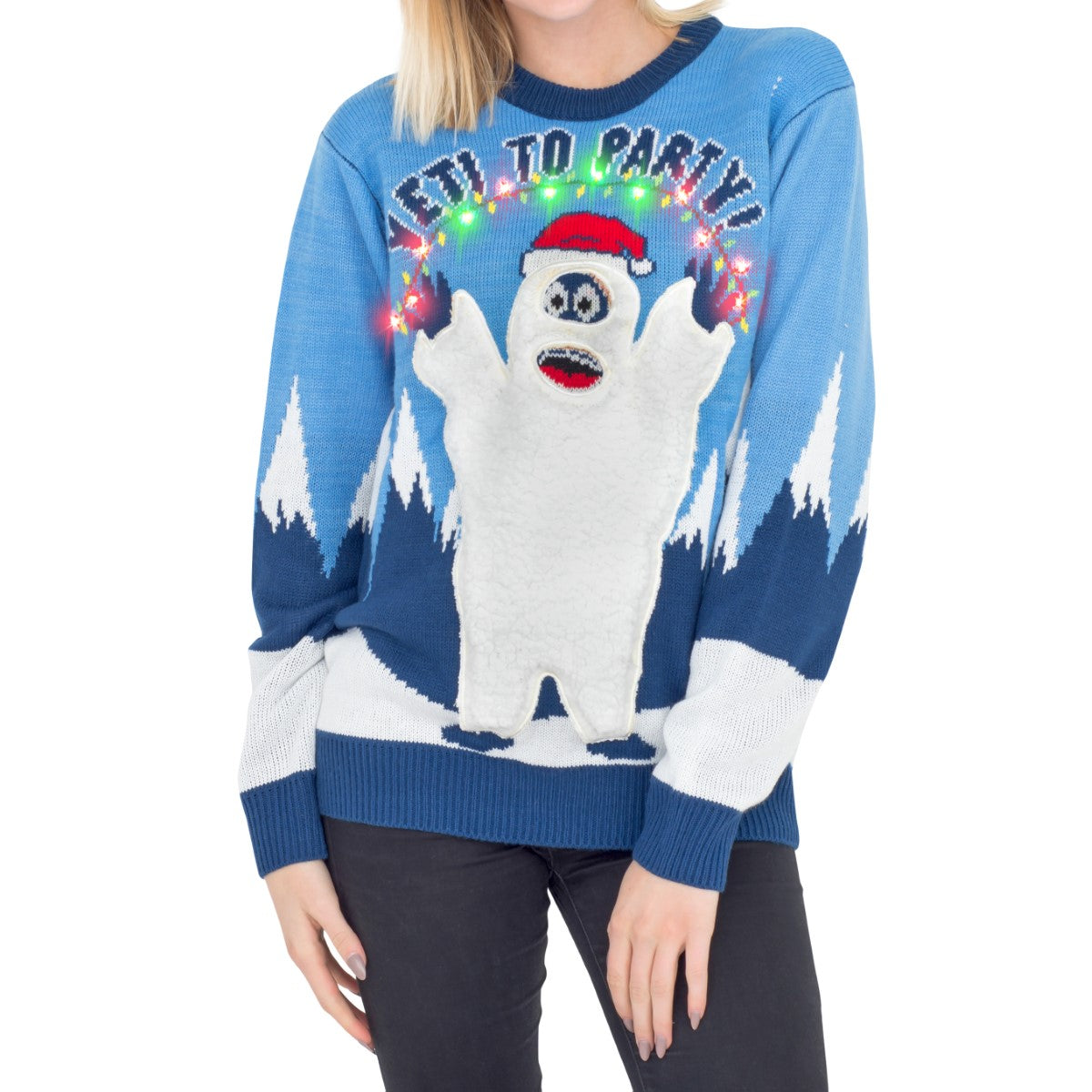 Christmas Yeti Sweatshirt Women -Smartprints Designs, Female 3X-Large, Women's, Size: 3XL, White