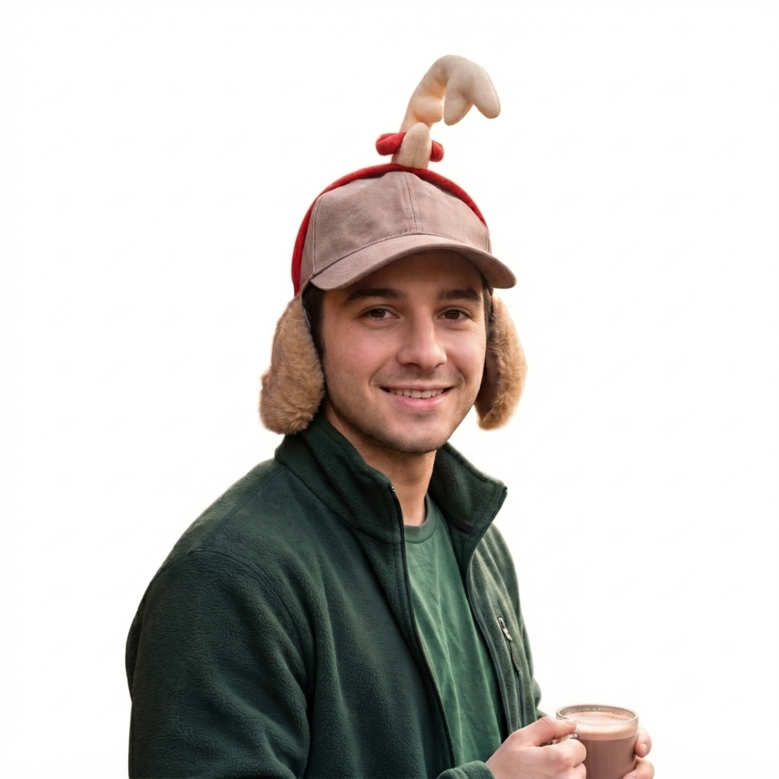 Max the Dog (Adjustable) Adult Unisex Hat with Antlers
