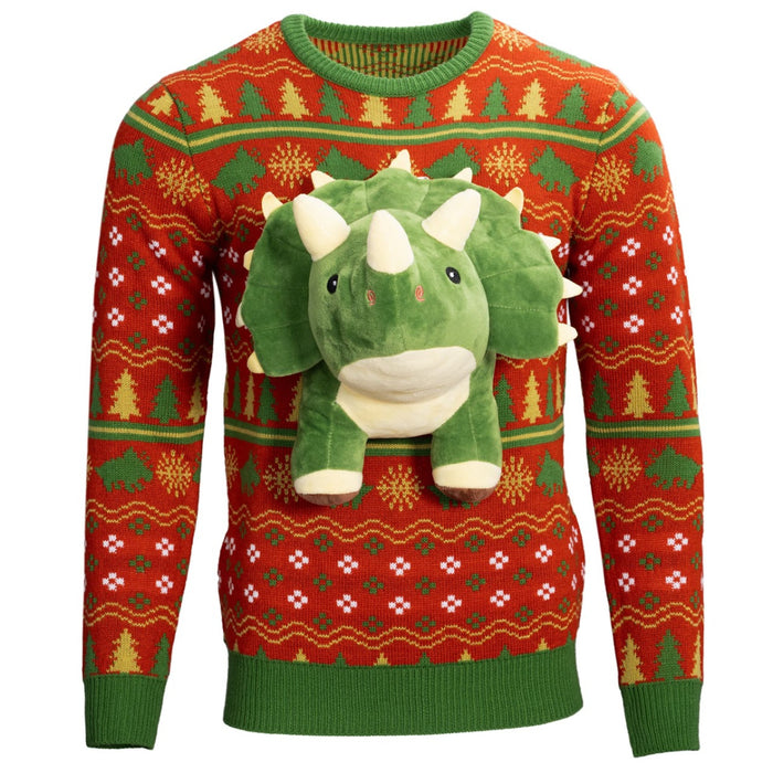 3D Triceritops Ugly Christmas Sweater
