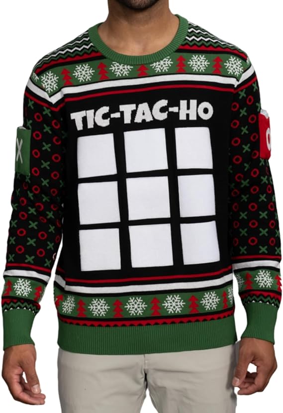 Tic Tac Ho Festive Gamewear Ugly Christmas Sweater