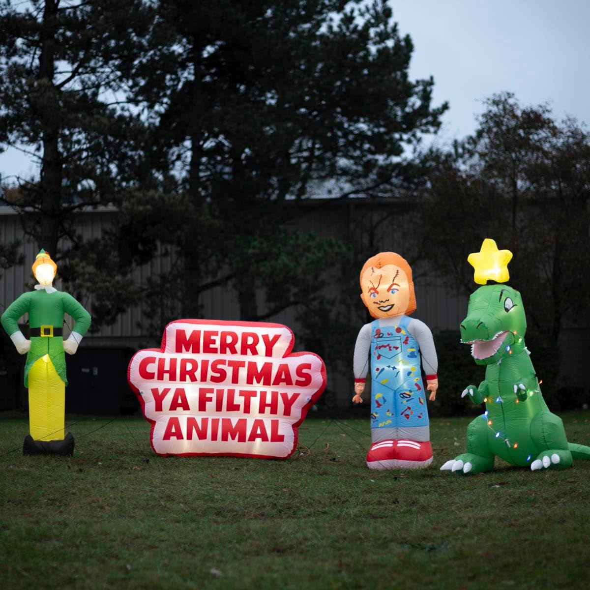 Merry Christmas Filthy Animal Inflatable Christmas Decor