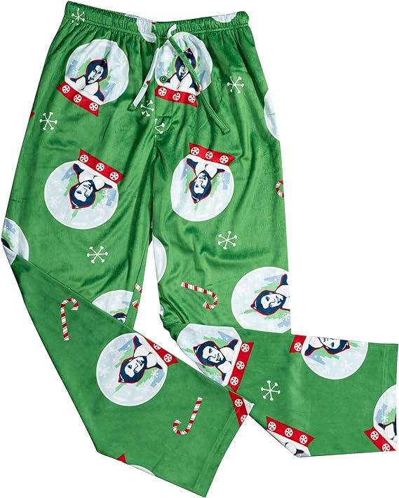 Buddy the Elf Snowflakes Candy Cane Christmas Green Lounge Pants