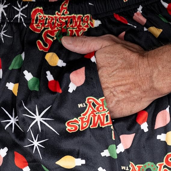 A CHRISTMAS STORY Brushed Fleece Holiday Lights Pj Lounge Pants Pajamas for Men