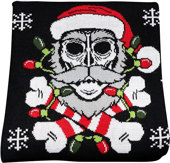 Skull Santa Claus Bones Lights Ugly Christmas Sweater