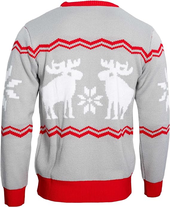 Snowflakes and Moose Ugly Christmas Sweater