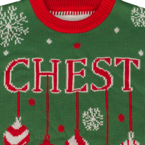 Chest and Nuts Snowflakes Christmas Tree Ugly Christmas Sweater