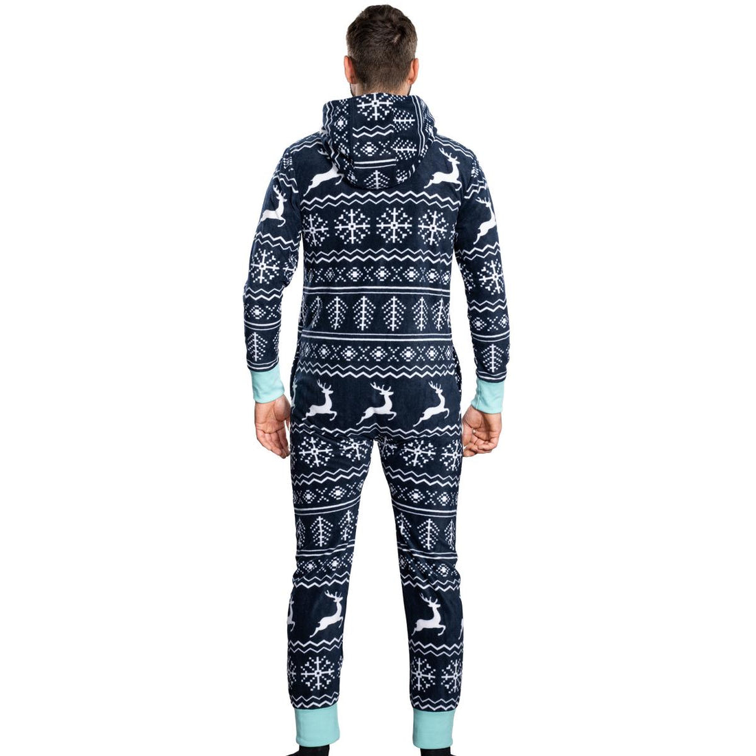 Ugly Christmas Sweater Style Fair Isle Jumpsuit Adult Union Suit Unise