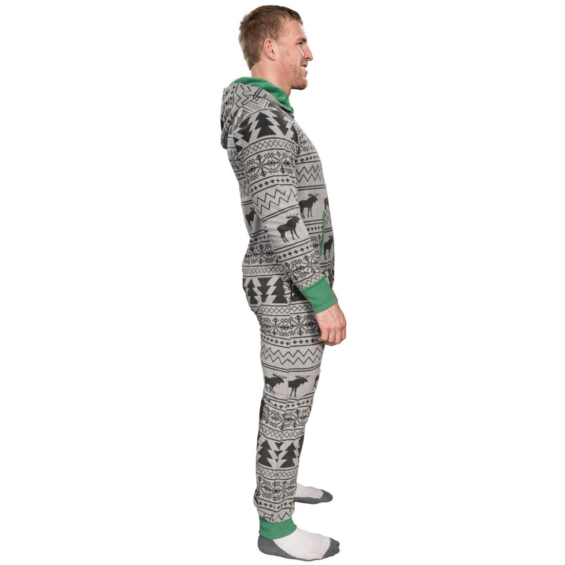 Ugly Christmas Sweater Style Fair Isle Jumpsuit Adult Union Suit Unise