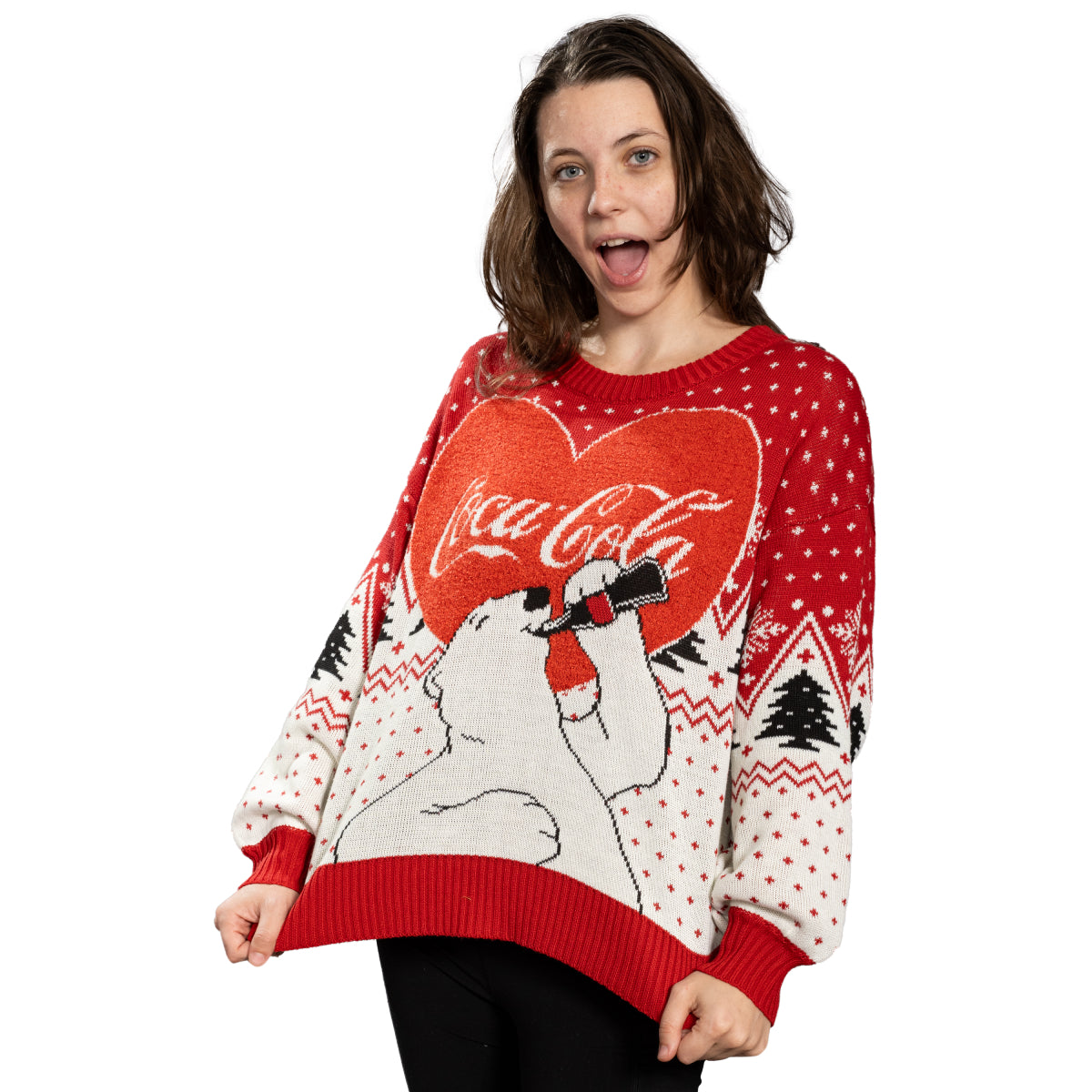 Women's Coca-Cola Polar Bear Love Ugly Christmas Sweater