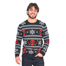 Deadpool Holiday Snow Stripes Ugly Christmas Sweater