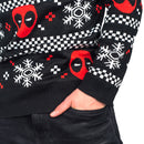 Deadpool Holiday Snow Stripes Ugly Christmas Sweater